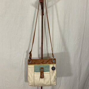Two-Tone Leather Crossbody Bag